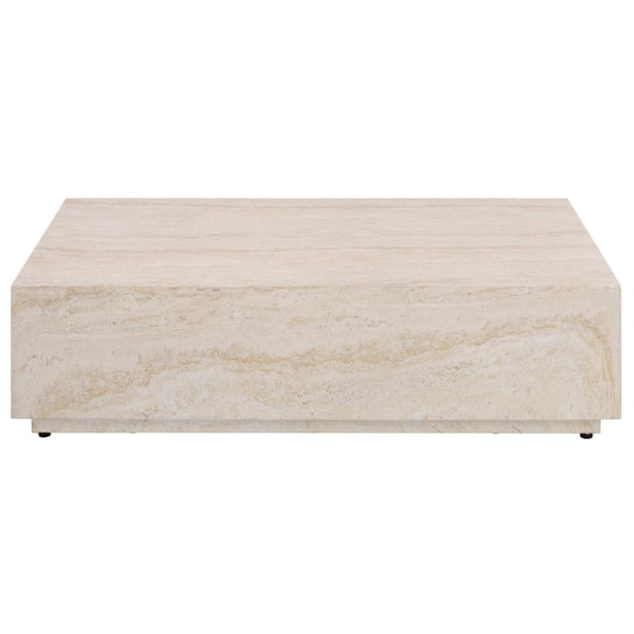 Safavieh Tina Rectangle Polystone Coffee Table, Travertine