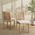 thumbnail image 1 of Safavieh Tojo Bohemian Rattan and Wood Dining Side Chairs, White / Honey Brown Wash (Set of 2), 1 of 8