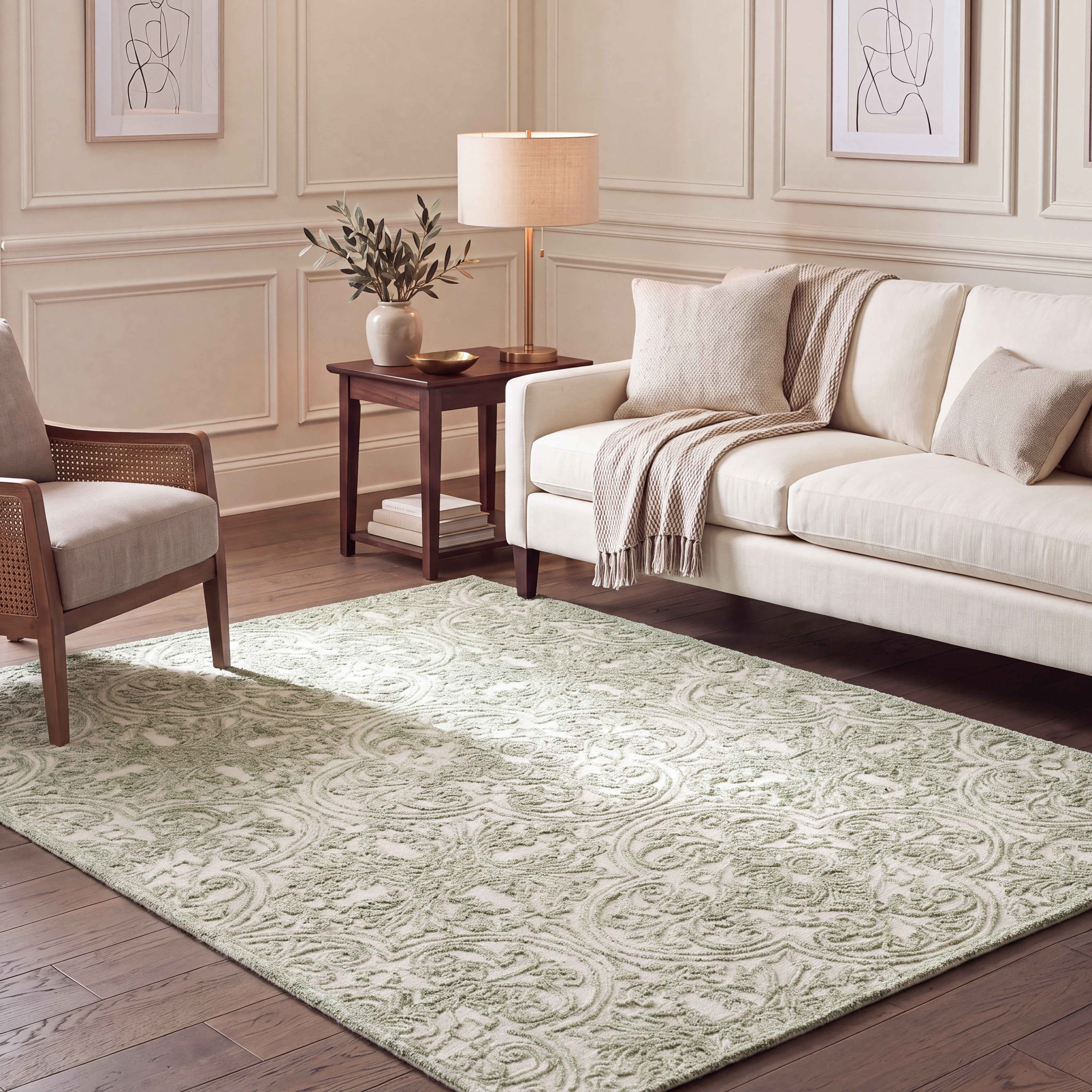 Safavieh Trace Burton Geometric Area Rug, Ivory/Green, 10' x 14'