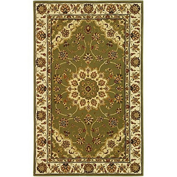 Traditional Rug - Traditions Wool Pile -Green/Ivory-Color:Green/Ivory,Design:Traditional,Shape:Large Rectangle,Size:11'L x 8'W