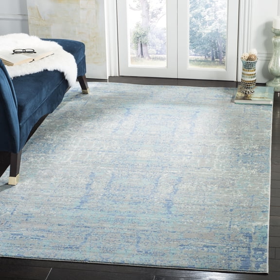 Safavieh Transitional Mystique Polyester Area Rug-Color:Light Blue/Multi,Shape:Small Rectangle,Size:6'L x 4'W