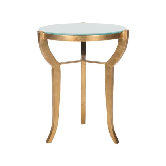 Safavieh ORMOND MIRROR TOP GOLD LEAF ACCENT TABLE