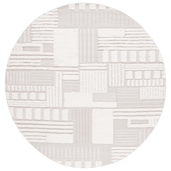 SAFAVIEH Trends Mladen Geometric Area Rug, Beige/Ivory, 5'3" x 5'3" Round