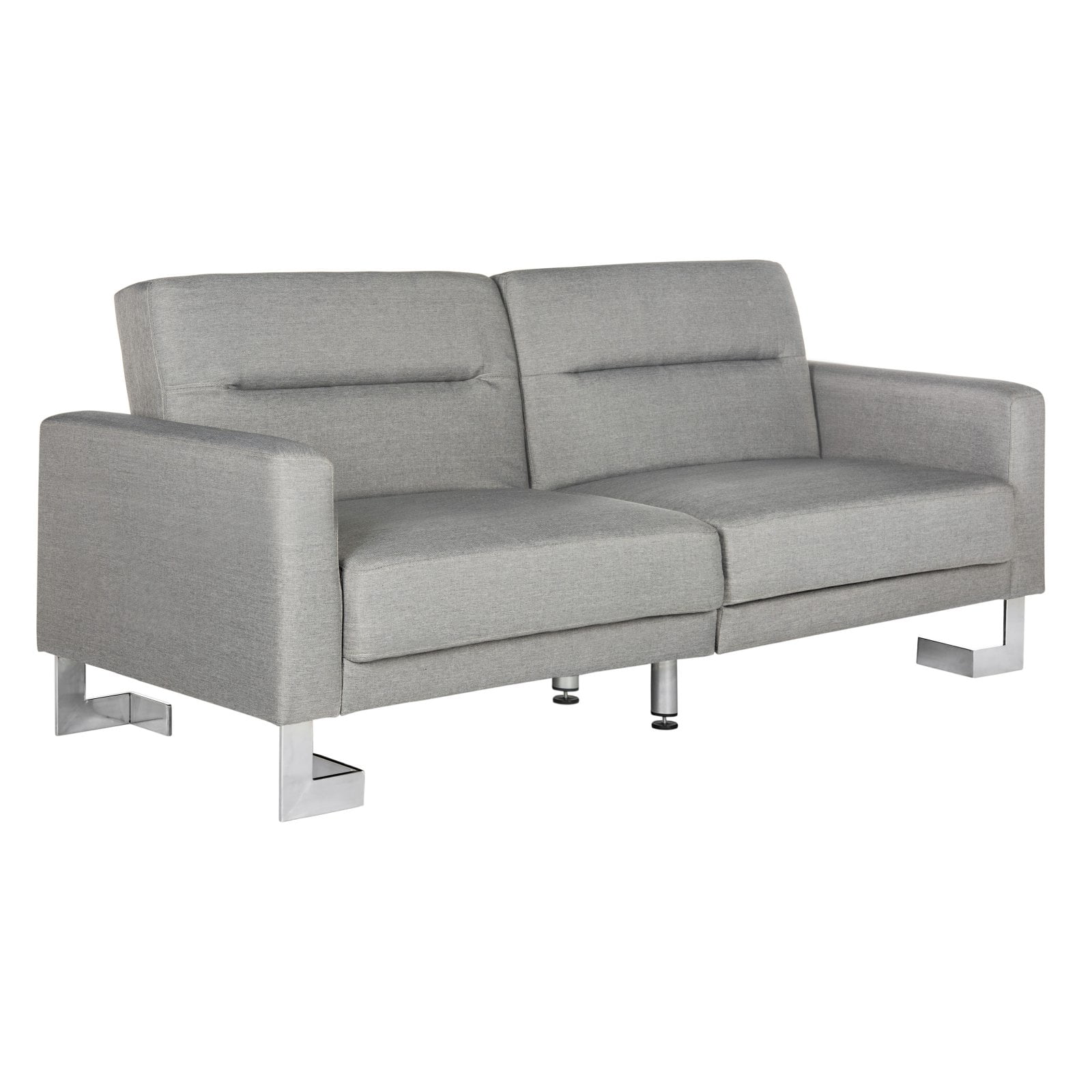 Contemporary Gray 76'' Metal Frame Sleeper Sofa Bed