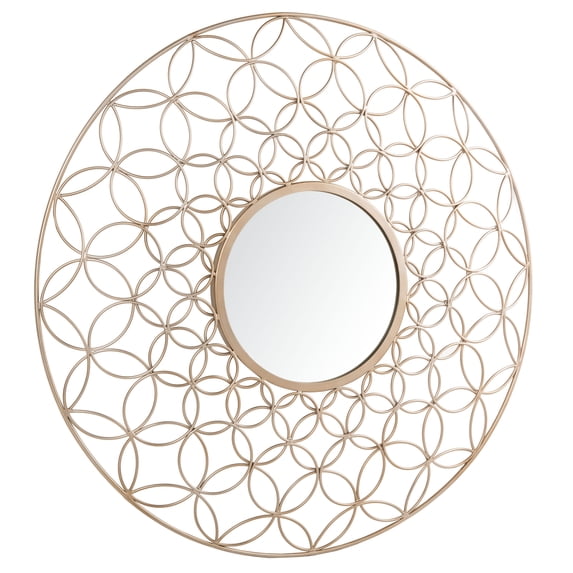 Safavieh Trinda 31.5 in. Geometric Circles Round Mirror, Champagne