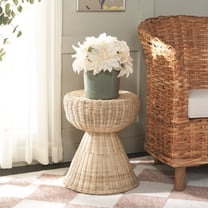 Safavieh Tritan Modern Backless Rattan Foot Stools, Natural