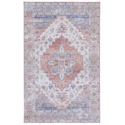 SAFAVIEH Tucson Tamzen Oriental Machine Washable Area Rug, Beige/Blue, 2'6" x 4'