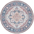 thumbnail image 1 of SAFAVIEH Tucson Alyx Oriental Machine Washable Area Rug, Rust/Blue, 4' x 4' Round, 1 of 8