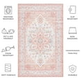 thumbnail image 1 of SAFAVIEH Tucson Alyx Oriental Machine Washable Area Rug, Light Rust/Beige, 4' x 6', 1 of 5