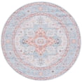 thumbnail image 1 of SAFAVIEH Tucson Alyx Oriental Machine Washable Area Rug, Turquoise/Rust, 6' x 6' Round, 1 of 8