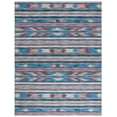 thumbnail image 1 of SAFAVIEH Tucson Nikola Aztec Machine Washable Area Rug, Blue/Rust, 8' x 10', 1 of 8