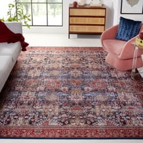 Safavieh Tucson Bronagh Oriental Machine Washable Area Rug, Navy/Rust, 10' x 14'