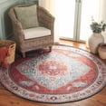 thumbnail image 1 of Safavieh Tucson Filip Oriental Machine Washable Area Rug, Aqua/Rust, 8' x 8' Round, 1 of 12