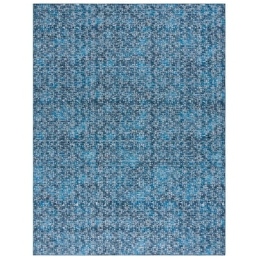SAFAVIEH Tucson Nicola Oriental Machine Washable Area Rug, Blue/Grey, 8' x 10'