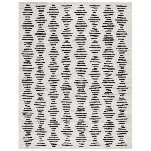 SAFAVIEH Tulum Lancaster Geometric Striped Area Rug, Ivory/Black, 11' x 15'