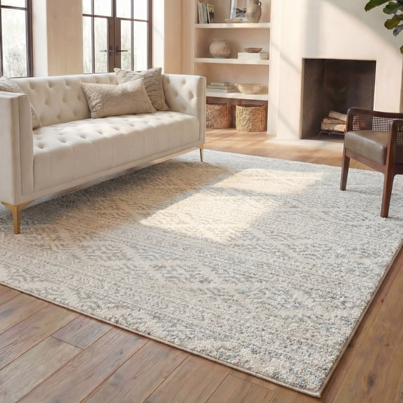 Safavieh Tulum Lakisha Oriental Area Rug, Ivory/Light Gray, 6' x 9'