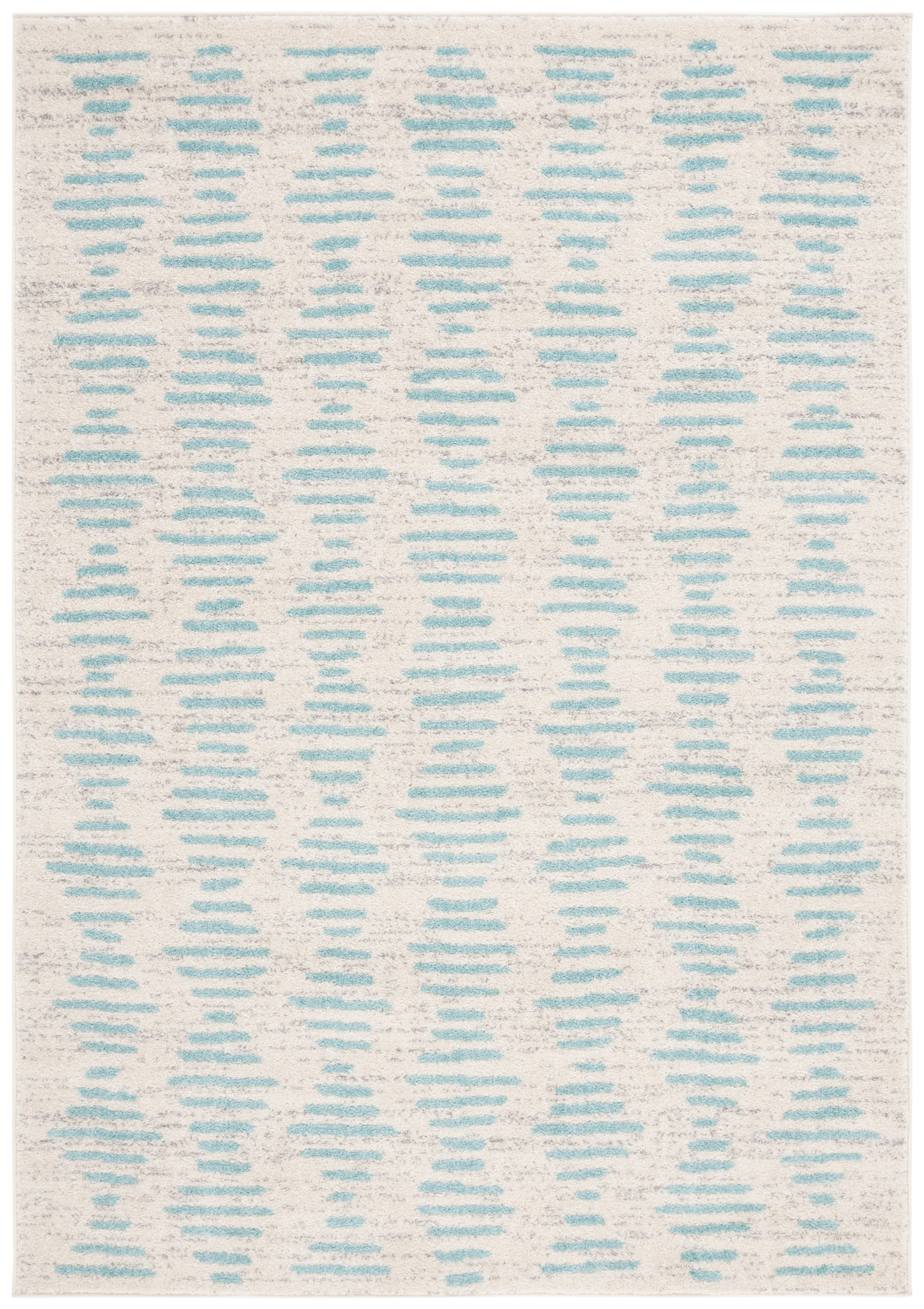 SAFAVIEH Tulum Lancaster Geometric Striped Area Rug, Ivory/Turquoise, 3 ...