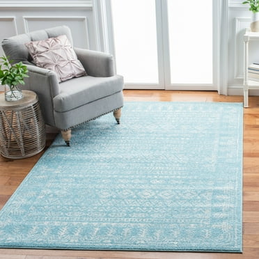 Safavieh Tulum Rusty Moroccan Boho Rug Aqua/Ivory 4' x 6' Latex Free 8' Square, 4' x 6' Indoor Living Room, Bedroom, Dining Room Rectangle