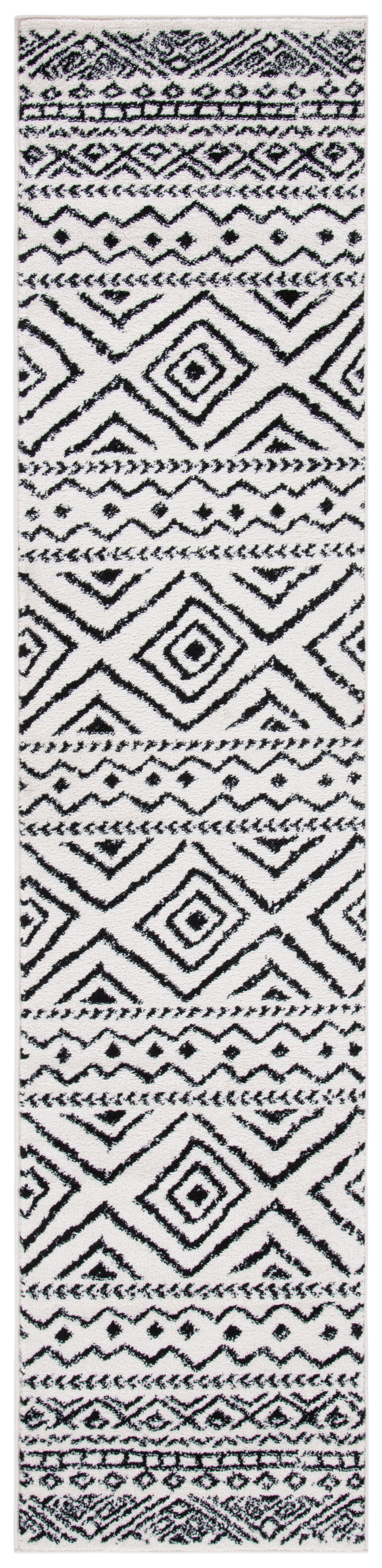 SAFAVIEH Tulum Merletta Oriental Runner Rug, Ivory/Black, 2' x 17'