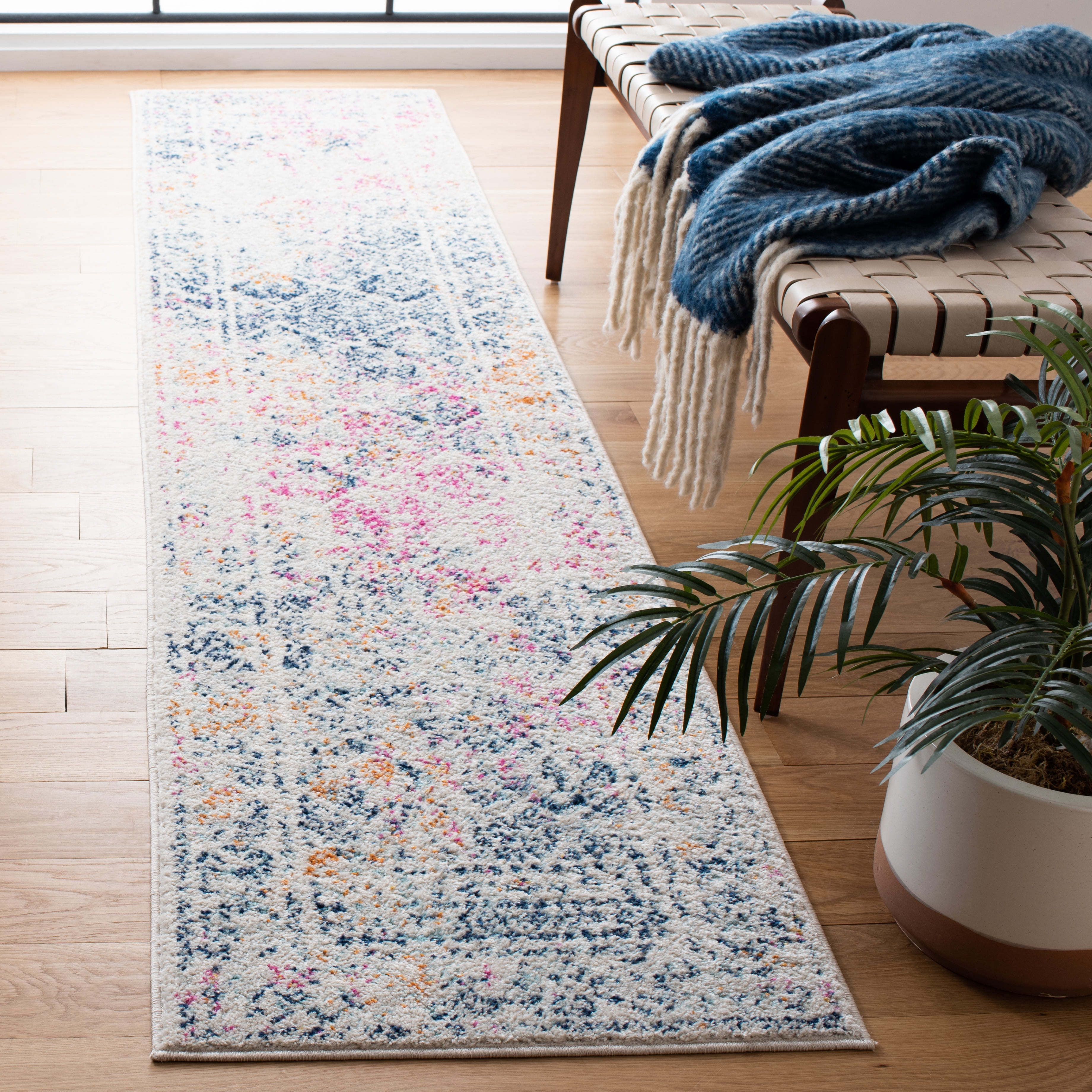 Safavieh Tulum Ophelia Oriental Runner Rug, Ivory/Dark Blue, 2' x 5'