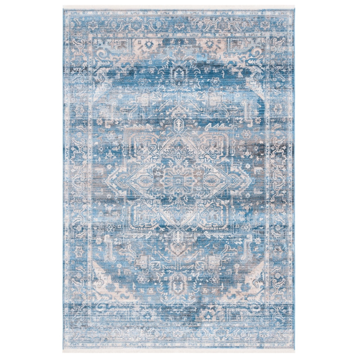 Vintage Persian Navy and Ivory Flat Woven Area Rug