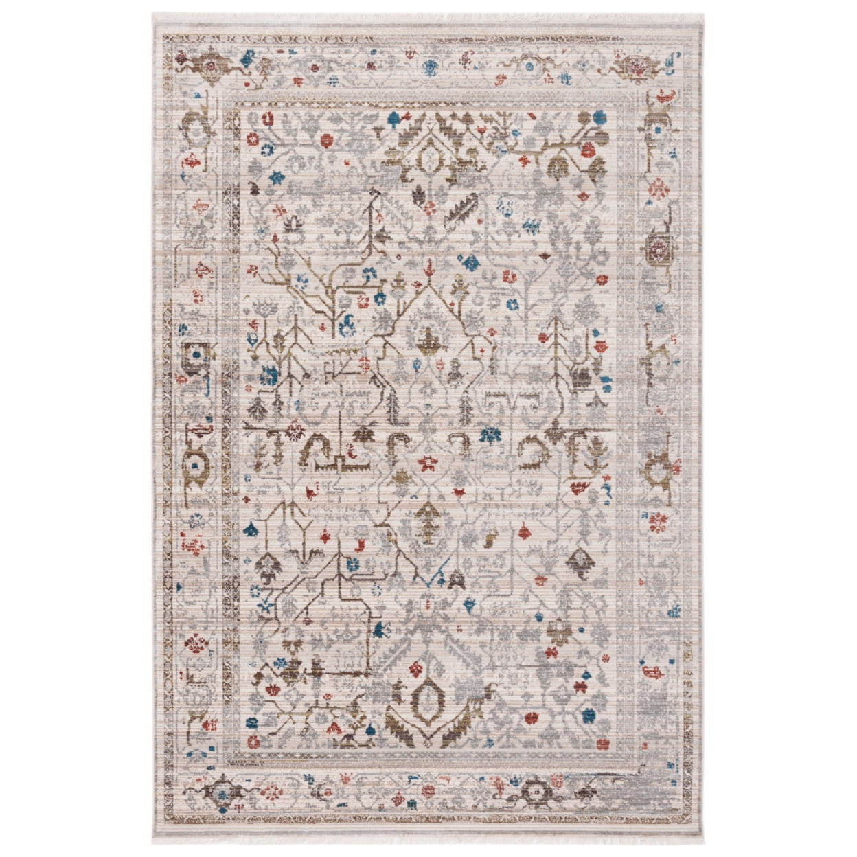 Ivory Sage 6' x 9' Easy-Care Synthetic Vintage Persian Rug