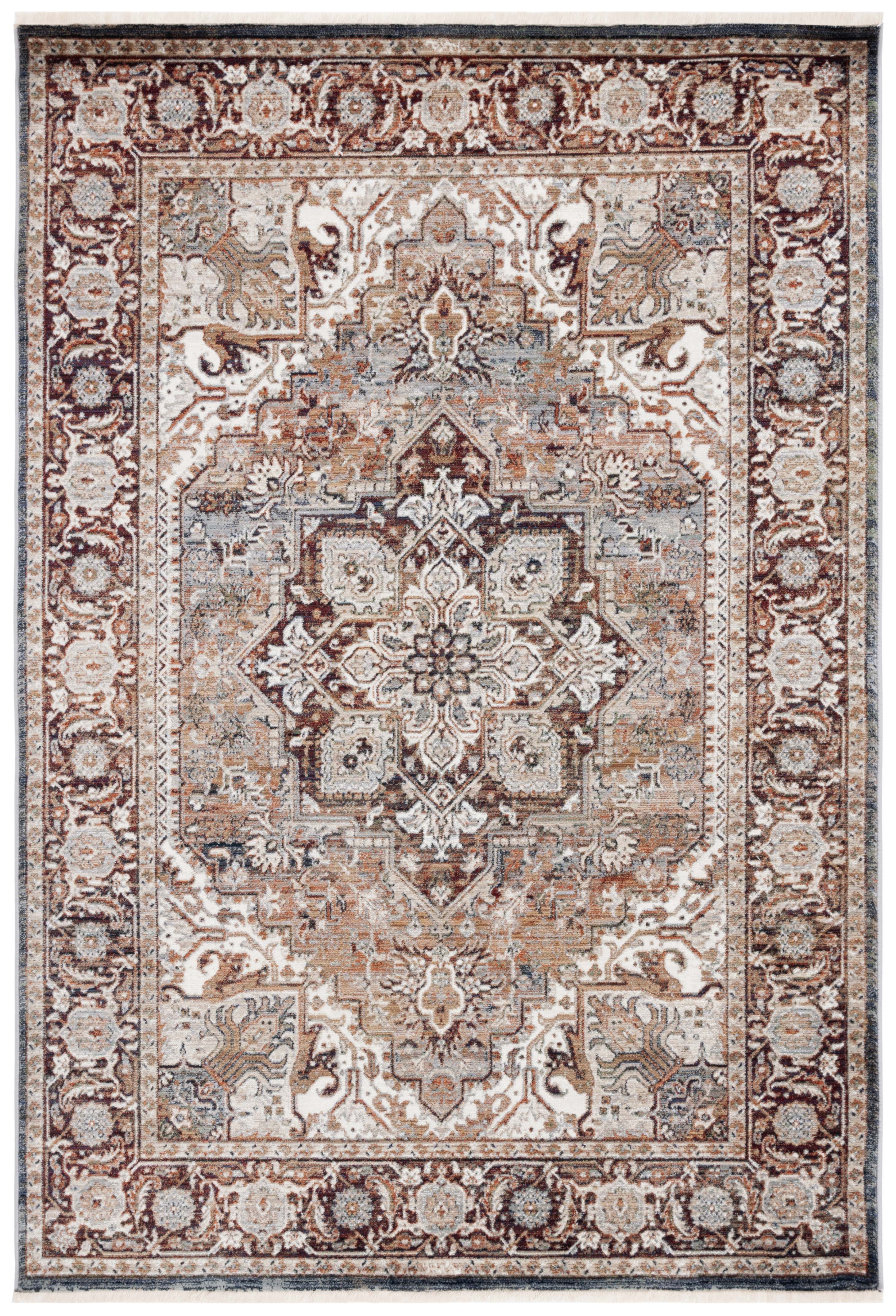 Hand-Knotted Red/Ivory Rectangular Viscose Cotton Rug