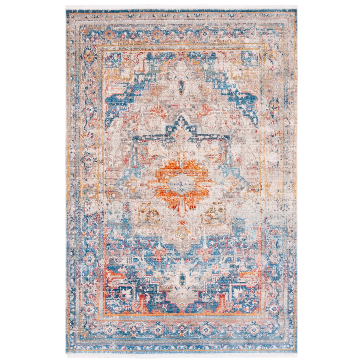 Vintage Persian VTPB438 Power Loomed Area Rug - Blue/Multi - 5'x7'6" - Safavieh.