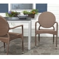 thumbnail image 1 of Safavieh Valdez Outdoor Patio Stacking Arm Chair, Set of 2 - Brown, 1 of 9