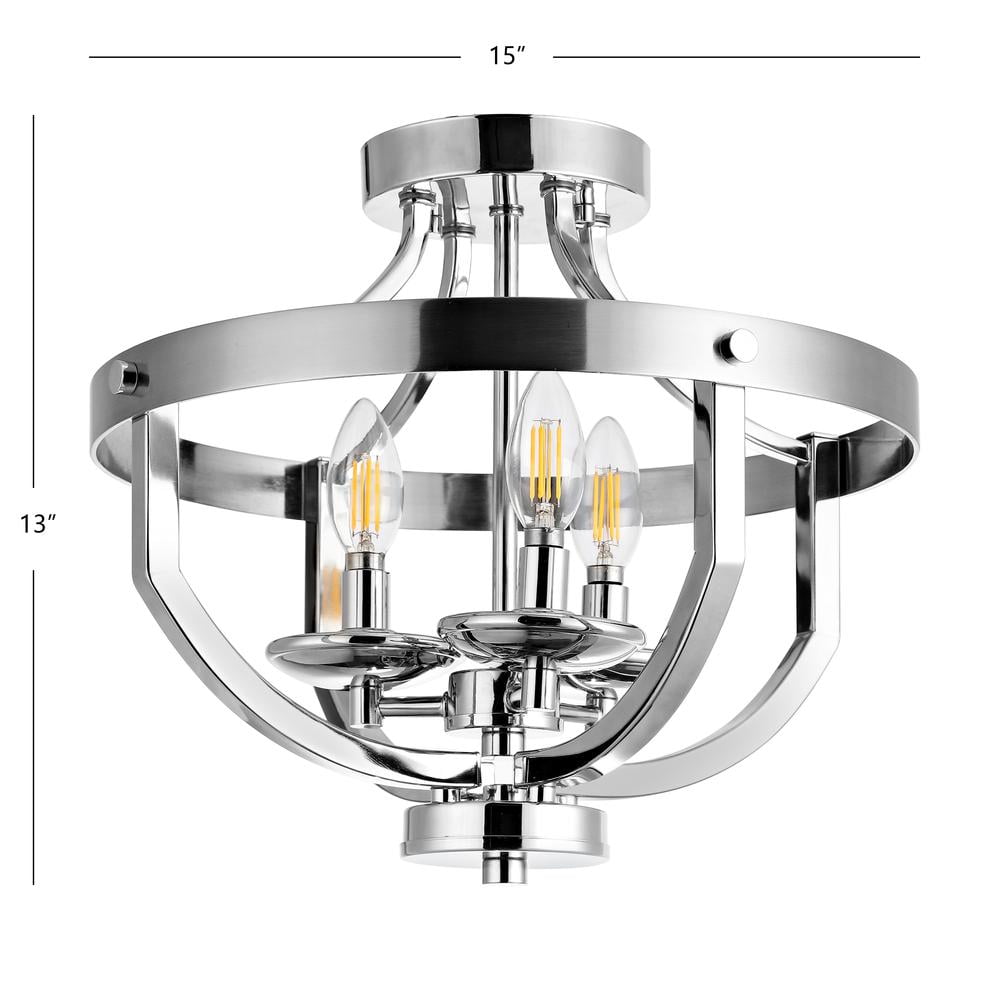 Matte Black and Gold LED Flush Mount with Chrome Accents