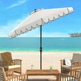 thumbnail image 1 of Safavieh Venice 9' Market Crank Tilt Patio Umbrella, White/Black, 1 of 7
