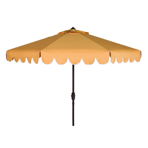 Safavieh Venice 9' Market Crank Tilt Patio Umbrella, Yellow/White