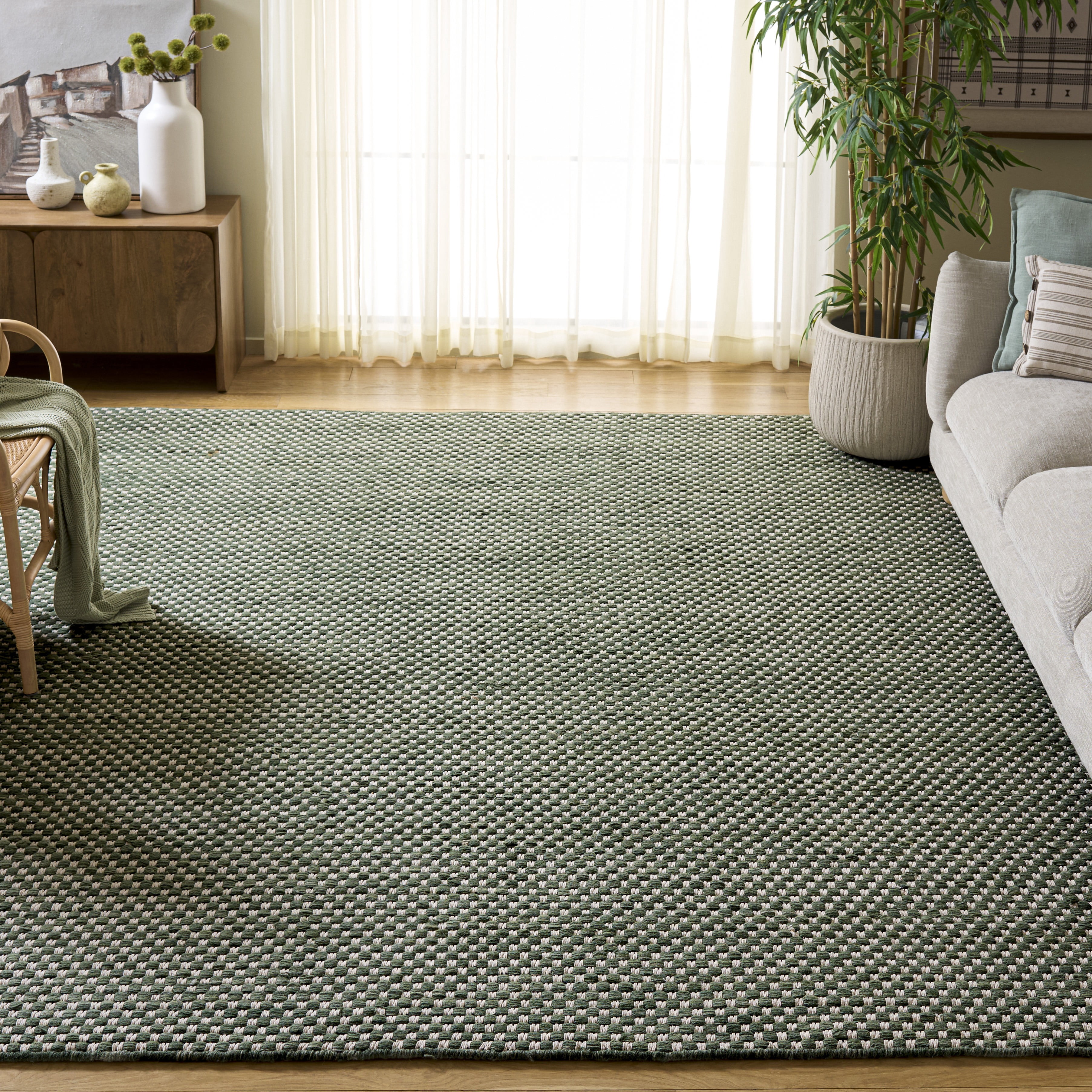Safavieh Vermont Brigham Solid Color Area Rug, Green/Ivory, 4' x 6'