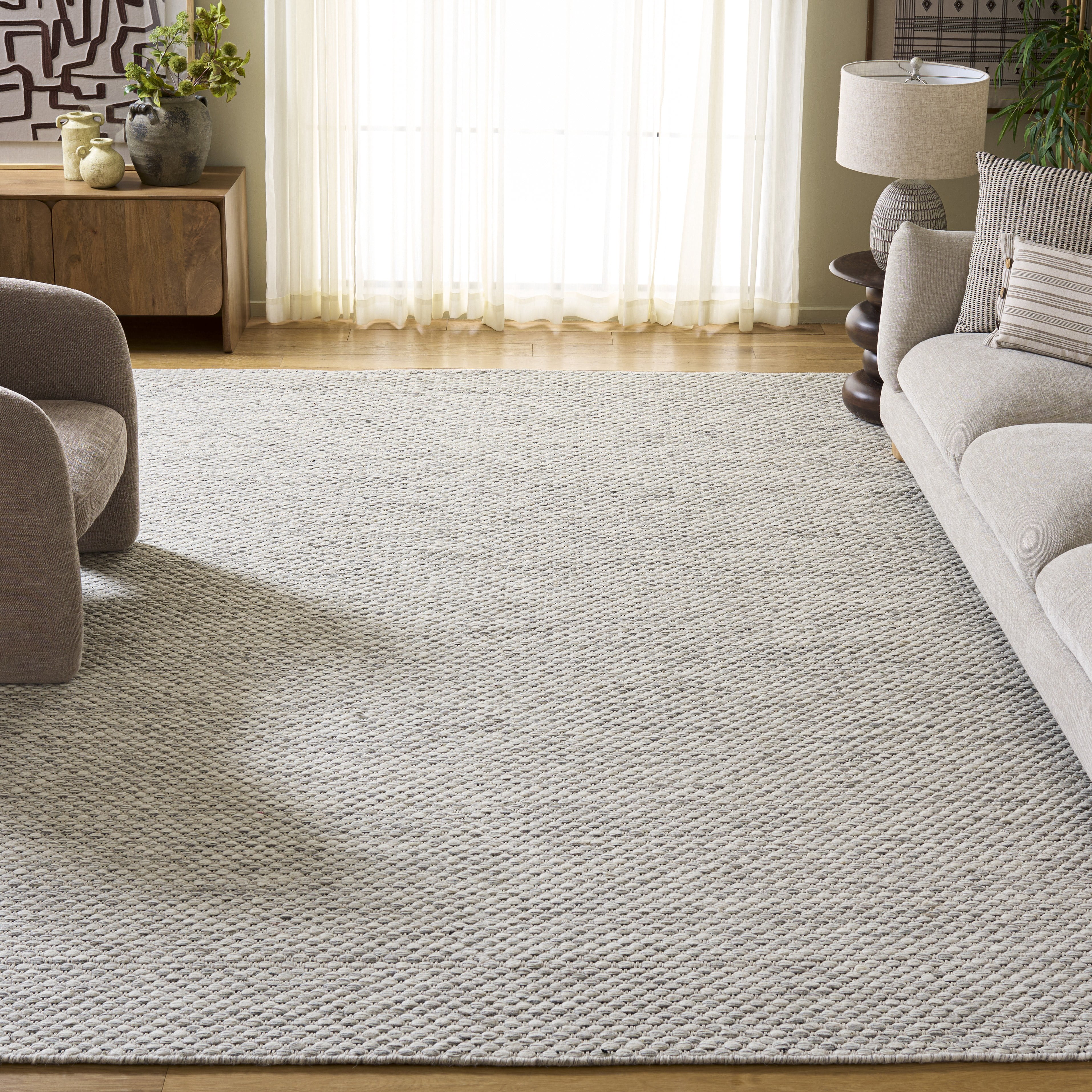 Safavieh Vermont Brigham Solid Color Area Rug, Ivory/Gray, 4' x 6'