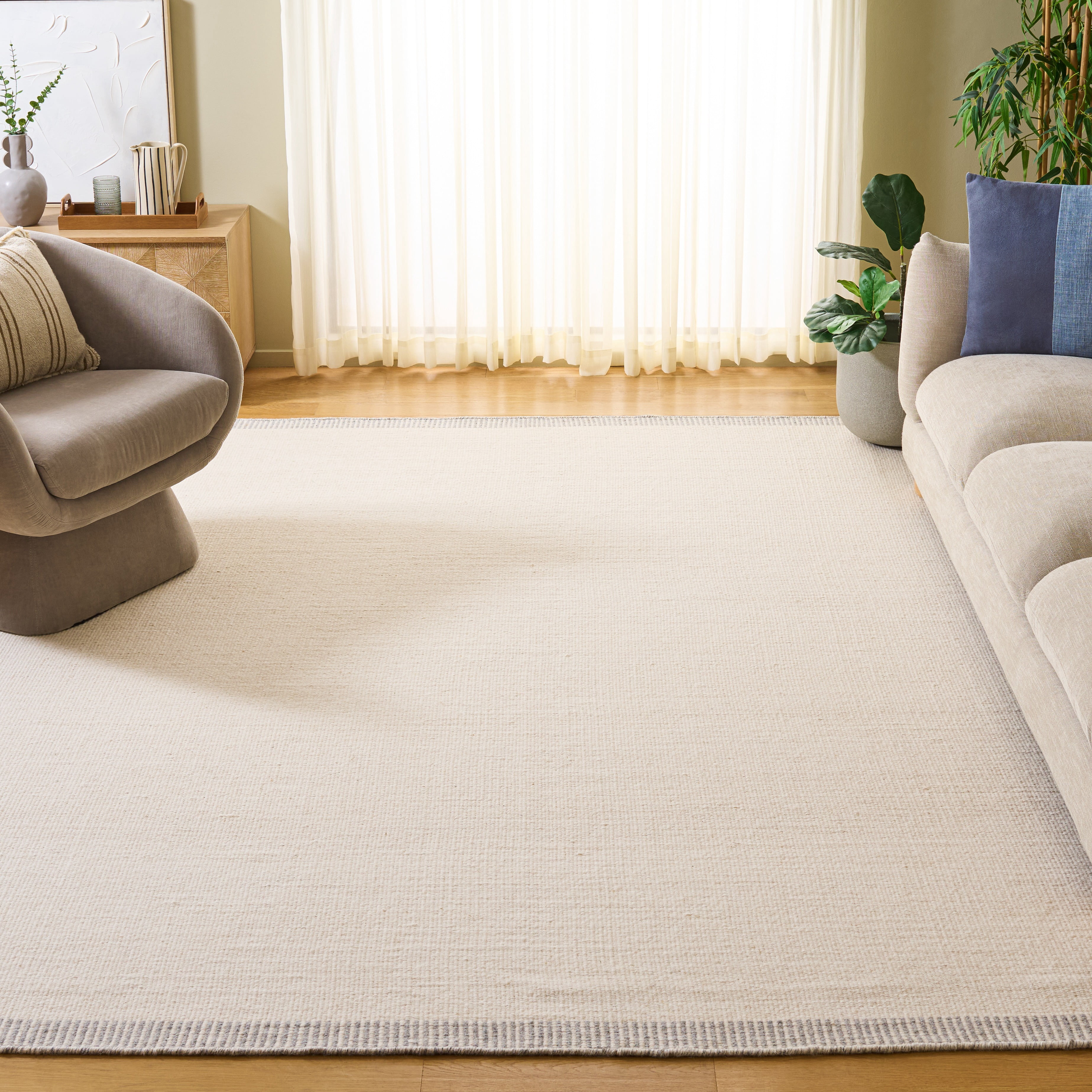 Safavieh Vermont Devon Solid Color Area Rug, Ivory/Gray, 9' x 12'