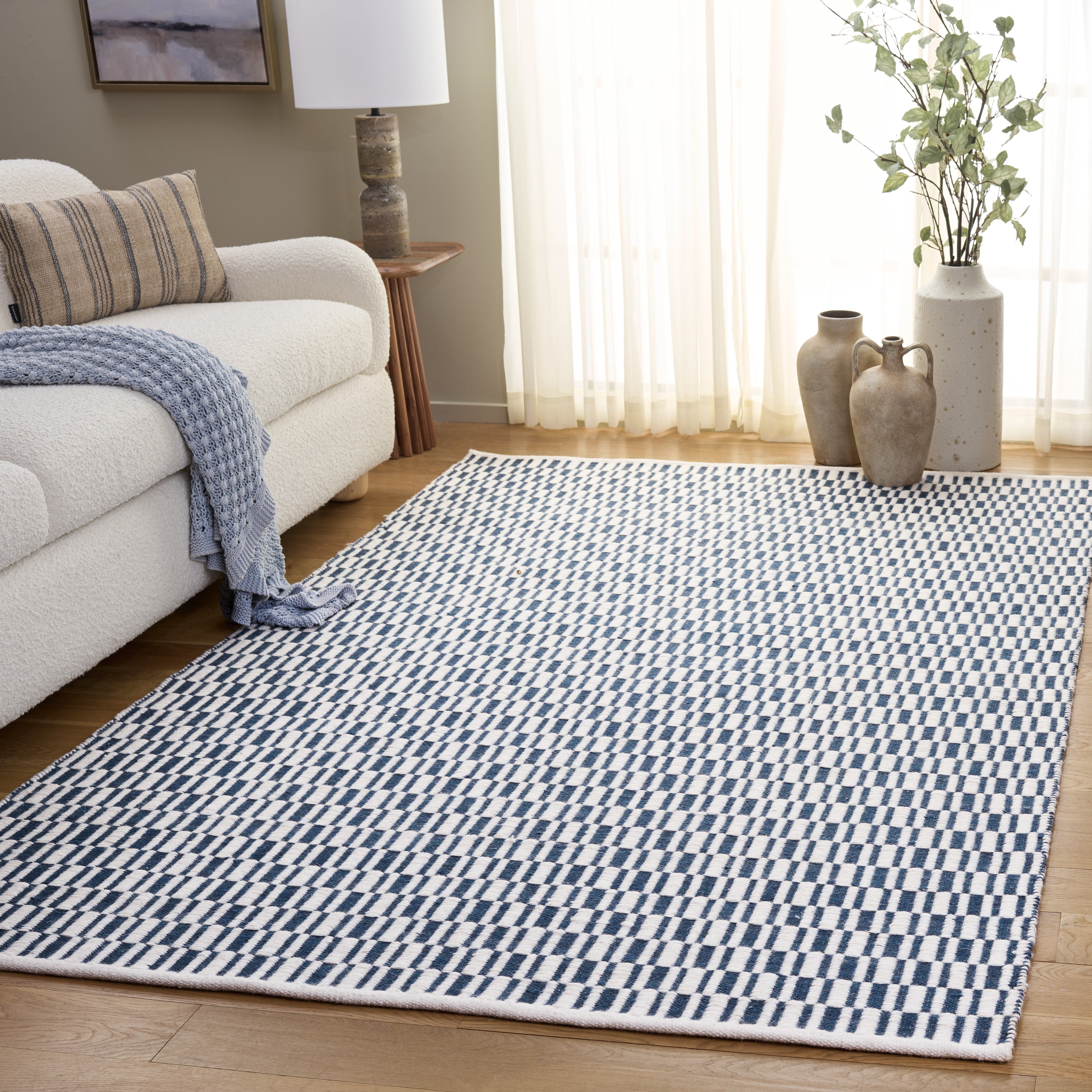 Safavieh Vermont Osmond Solid Color Area Rug, Navy/Ivory, 6' x 6' Square