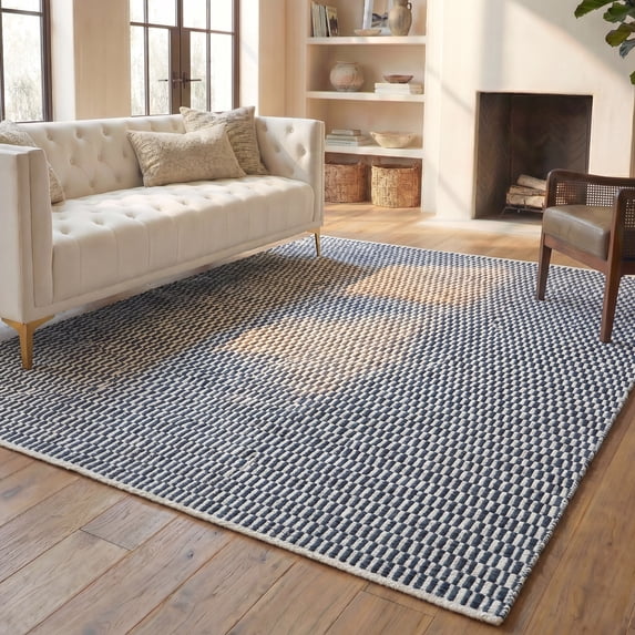 Safavieh Vermont Osmond Solid Color Area Rug, Navy/Ivory, 9' x 12'
