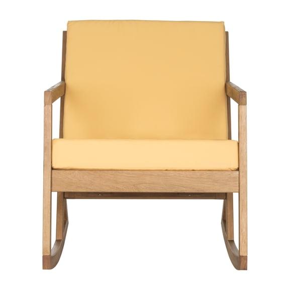 SAFAVIEH Vernon Outdoor Patio Rocking Chair, Natural/Yellow