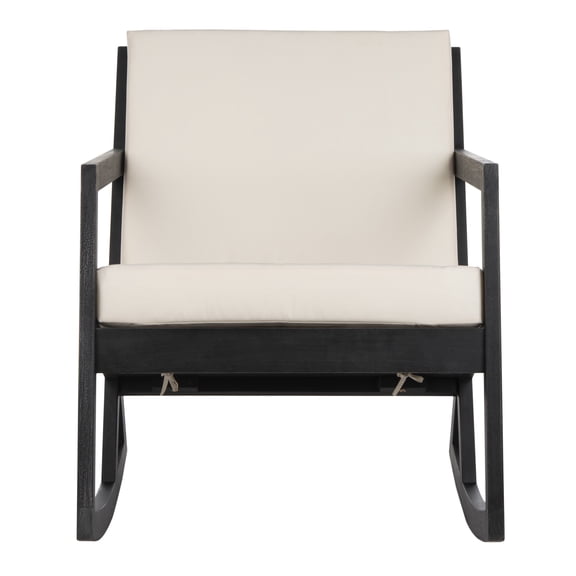 SAFAVIEH Vernon Outdoor Patio Rocking Chair, Black/Beige