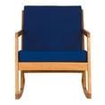 thumbnail image 1 of SAFAVIEH Vernon Outdoor Patio Rocking Chair, Natural/Navy, 1 of 7