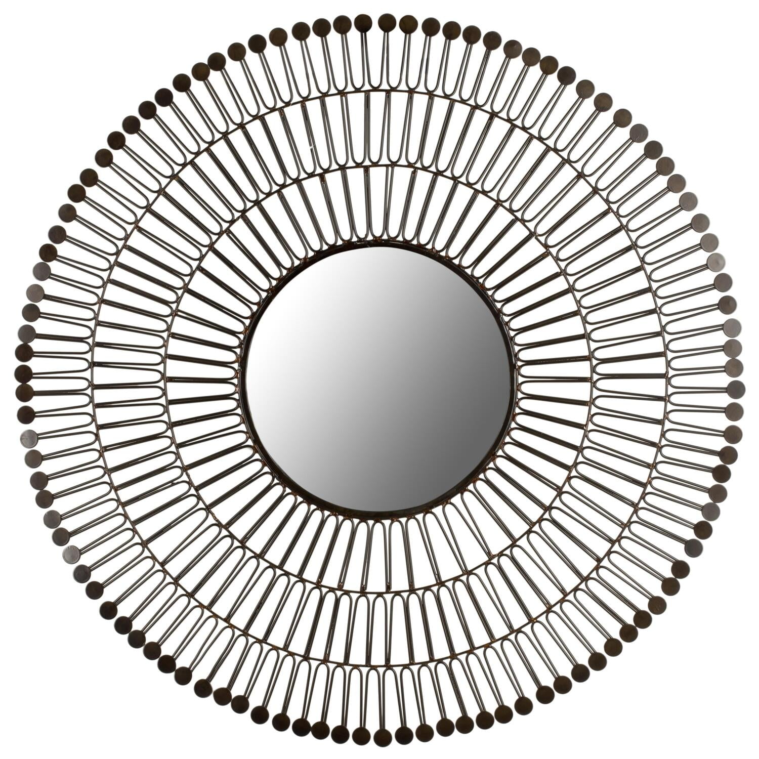 Victoria 31" Round Bronze Sunburst Wall Mirror