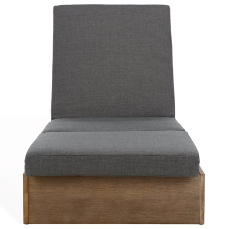 Safavieh Vincent Wood Outdoor Lounge Chair, Natural/Dark Gray