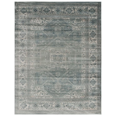 SAFAVIEH Vintage Cahal Bordered Area Rug, Light Blue/Light Grey, 8' x 10'