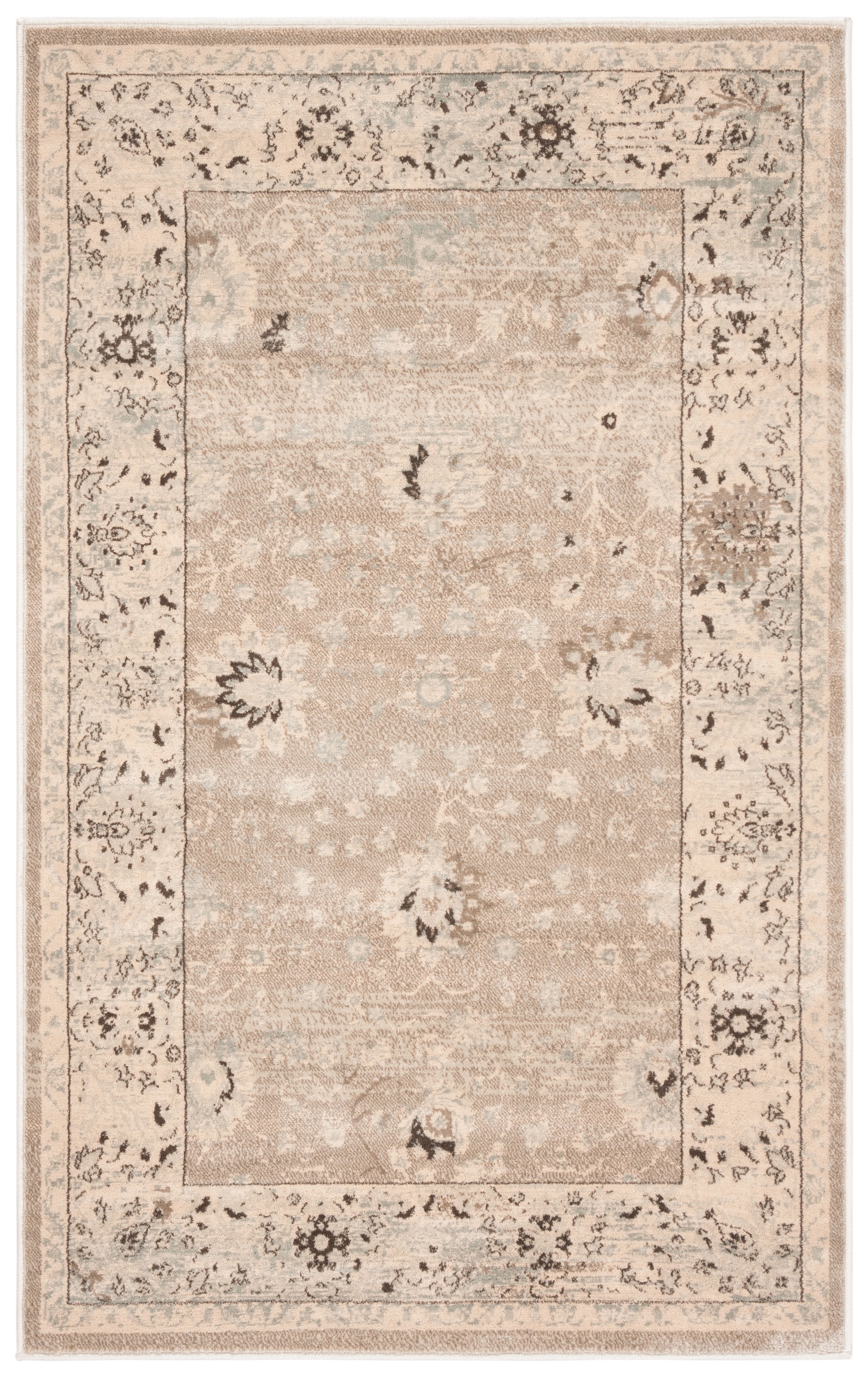Vintage Light Gray Rectangular Oriental Rug 2'3" x 3'11"