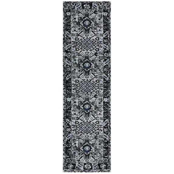 SAFAVIEH Vintage Hamadan Dania Oriental Runner Rug, Light Grey/Dark Grey, 2'3" x 12'