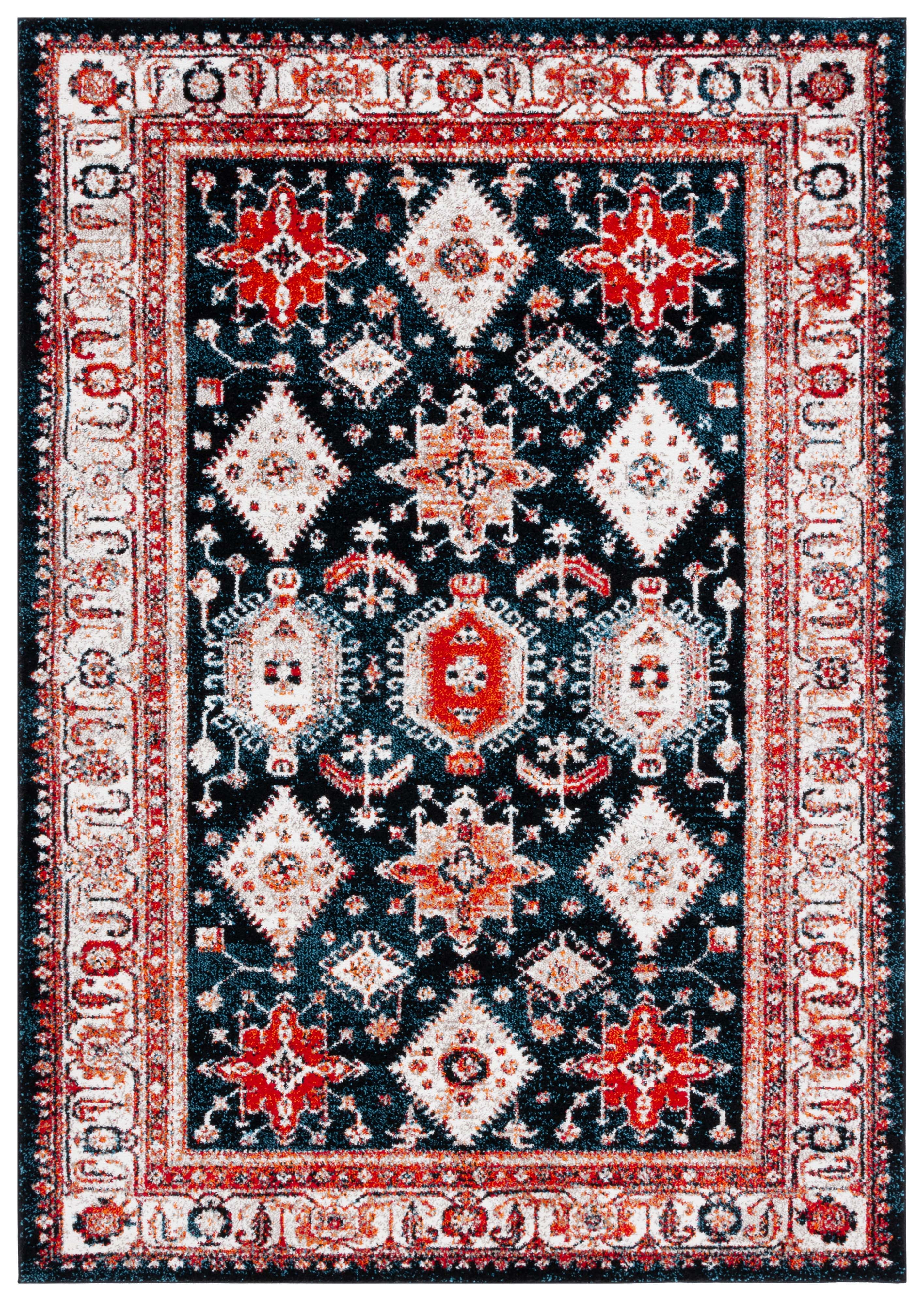 SAFAVIEH Vintage Hamadan Jolyon Oriental Area Rug, Ivory/Blue, 5'3" x 7'6"