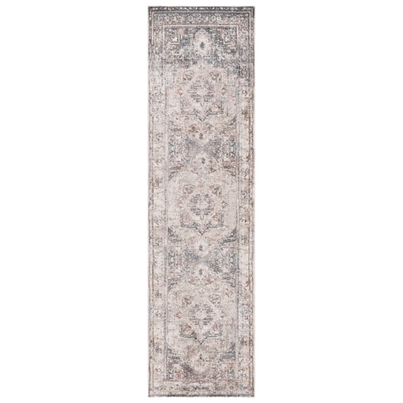 SAFAVIEH Vintage Persian Tarek Medallion Polyester Runner Rug, Ivory/Green, 2'2" x 6'