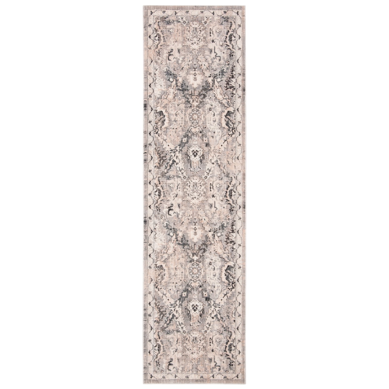 Vintage Persian Blue Synthetic Easy Care Rug - 2'-2" x 8'