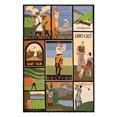 thumbnail image 1 of Novelty Rug - Vintage Posters Wool Pile -Assorted-Color:Assorted,Design:Novelty,Shape:Round,Size:5'L x 5'W, 1 of 3
