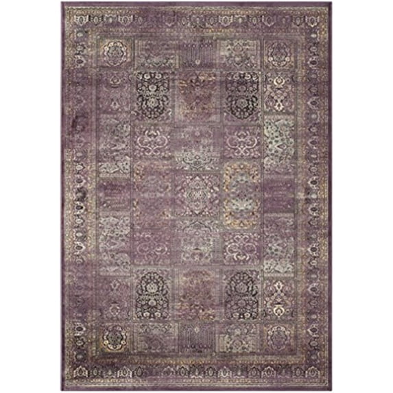 Traditional Rug - Vintage Viscose Pile -Purple/Fuchisa-Color:Purple/Fuchisa,Design:Traditional,Shape:Medium Rectangle,Size:9' 2''L x 6' 7''W